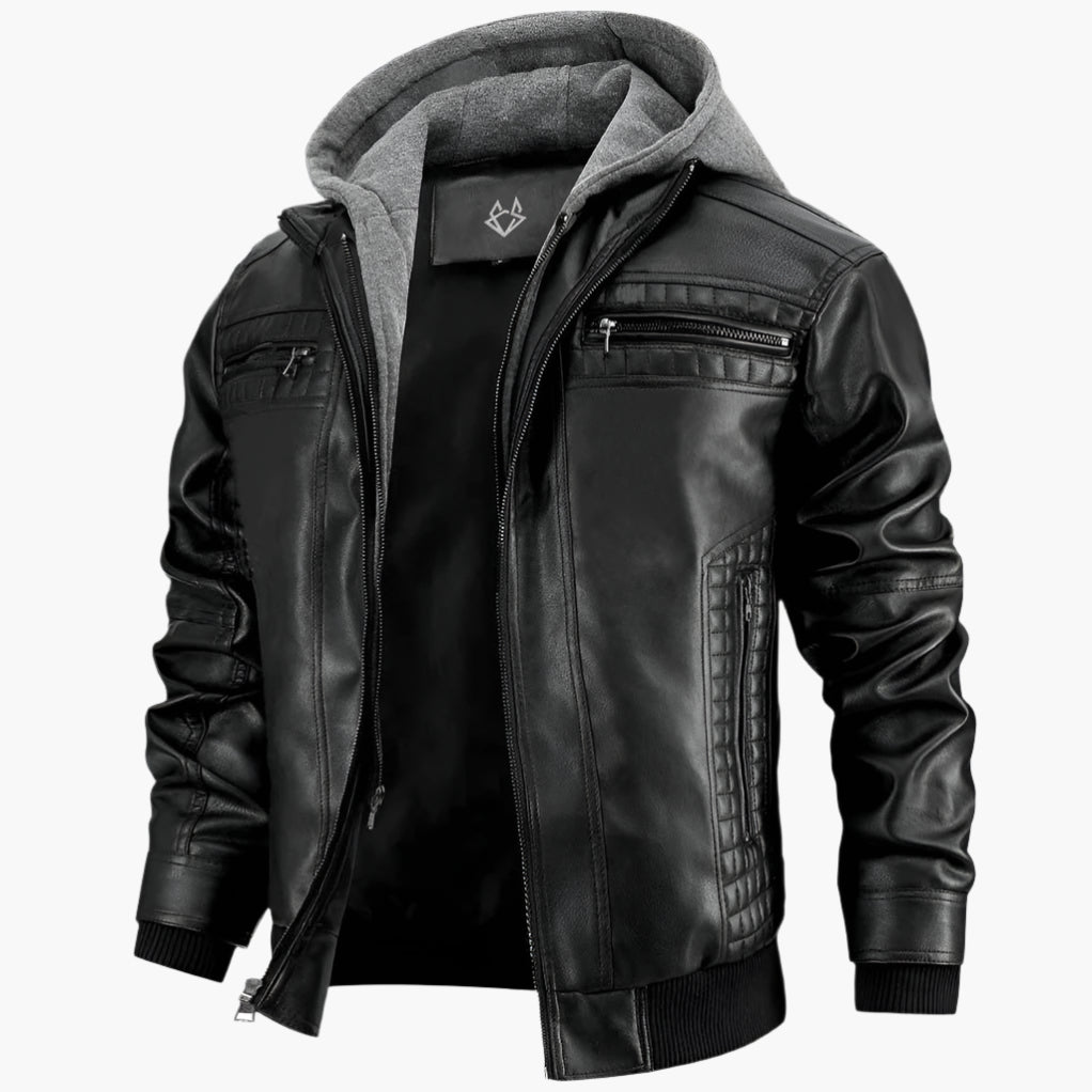 Men's Urban Hooded Moto Jacket – Timeless Street Style for Everyday Wear