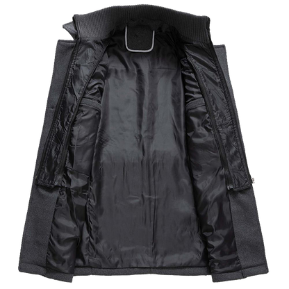 Men's Fashion Winter Slim Fit Long Coat with Stand Collar – Elegant Casual Outerwear