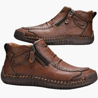 Men's Casual Comfort Walking Shoes with Ergonomic Support and Zipper Closure