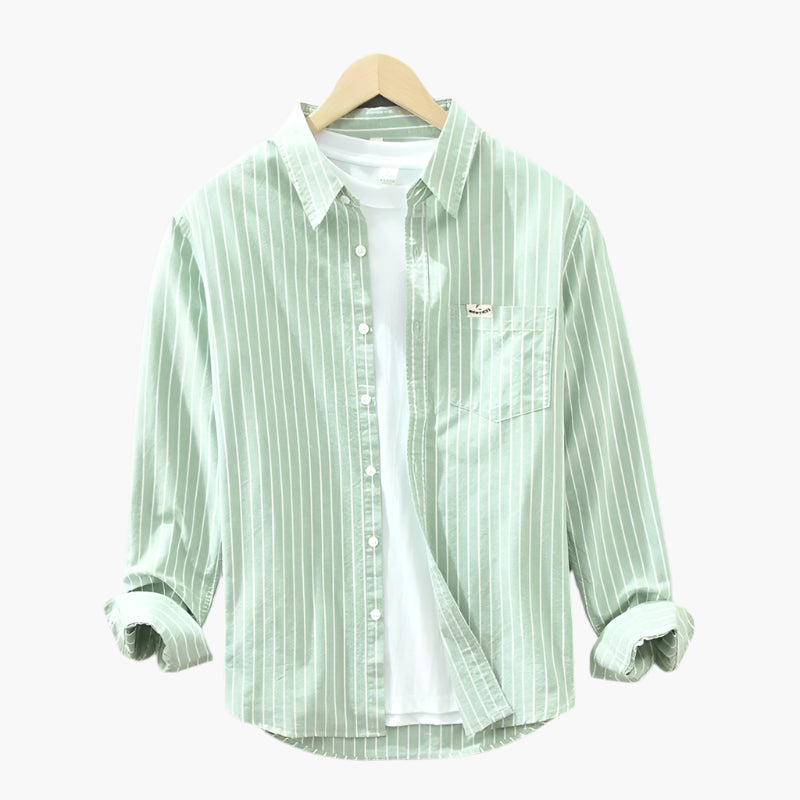 Men's Striped Casual Button-Up Shirt – Classic Relaxed Fit for Summer Style