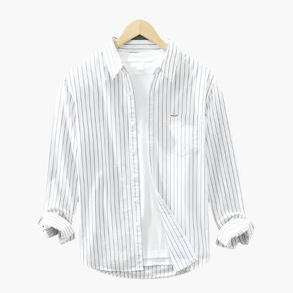 Men's Striped Casual Button-Up Shirt – Classic Relaxed Fit for Summer Style