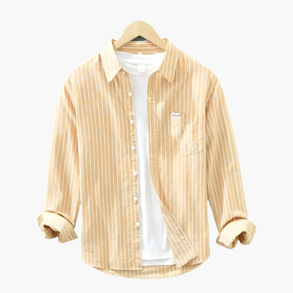 Men's Striped Casual Button-Up Shirt – Classic Relaxed Fit for Summer Style