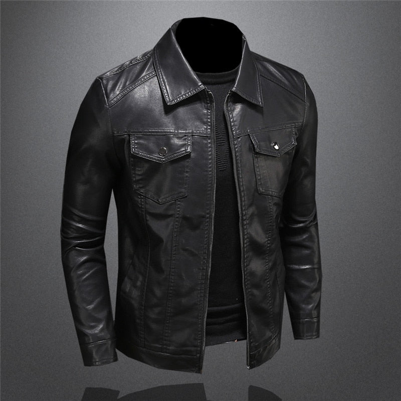 Men's Classic Moto Style Jacket for Casual and Formal Wear