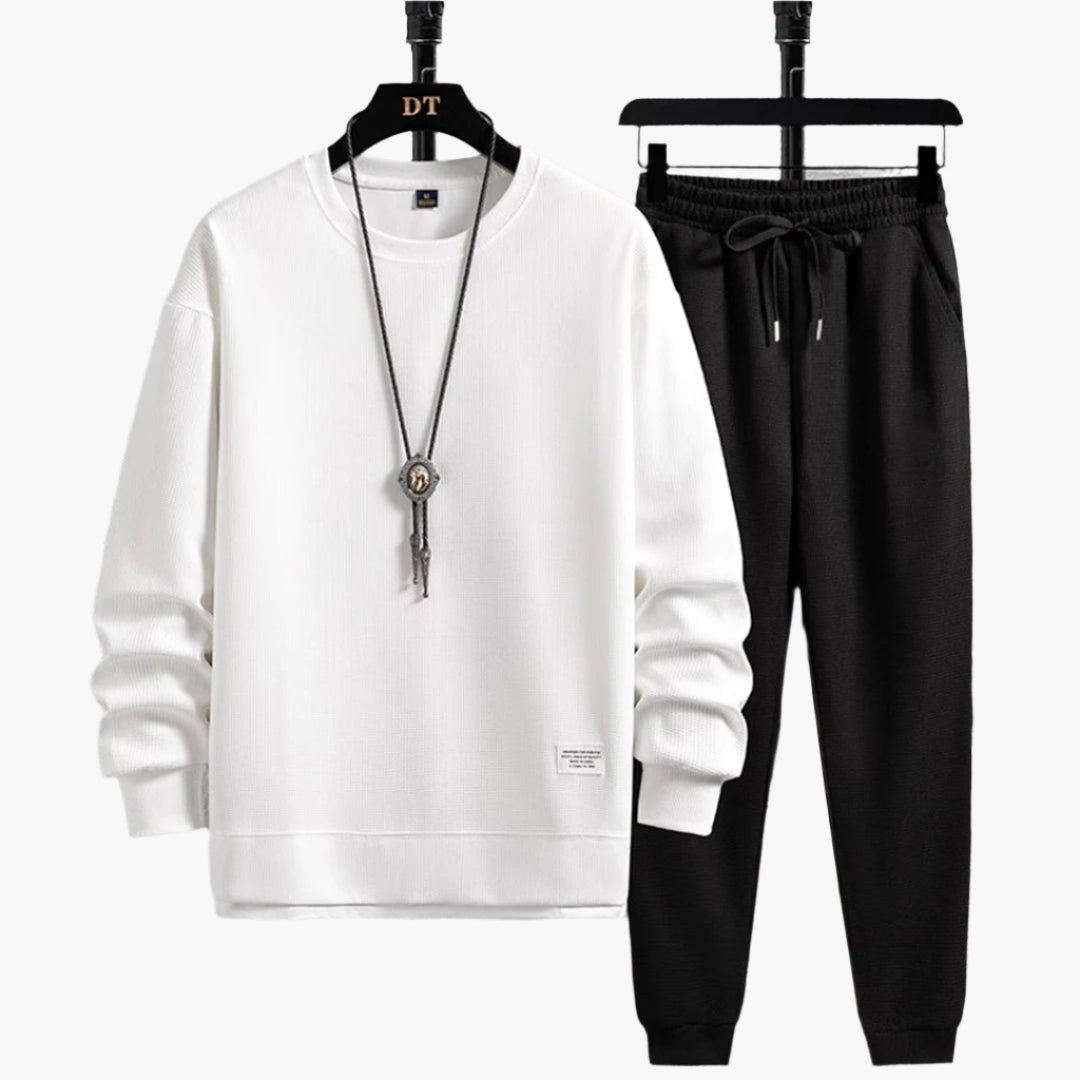 Men's Modern Relaxed Fit Jogging Set – Casual Sweatshirt & Jogger Pants Lounge Outfit