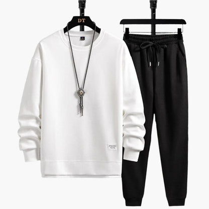 Men's Modern Relaxed Fit Jogging Set – Casual Sweatshirt & Jogger Pants Lounge Outfit