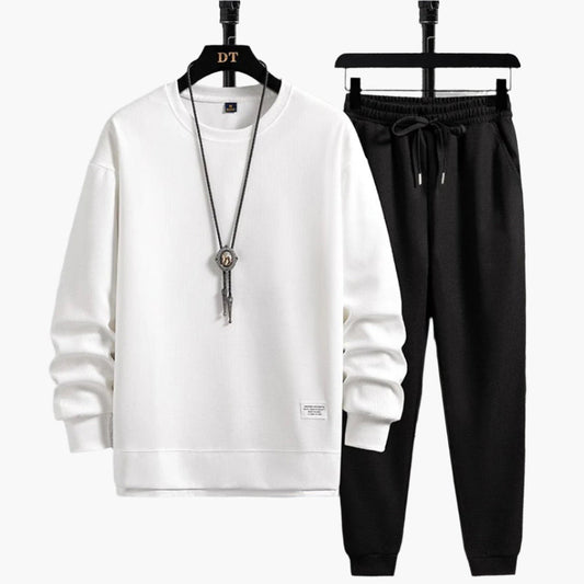 Men's Modern Relaxed Fit Jogging Set – Casual Sweatshirt & Jogger Pants Lounge Outfit