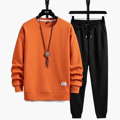 Men's Modern Relaxed Fit Jogging Set – Casual Sweatshirt & Jogger Pants Lounge Outfit