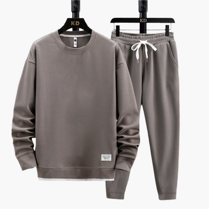 Men's Modern Relaxed Fit Jogging Set – Casual Sweatshirt & Jogger Pants Lounge Outfit