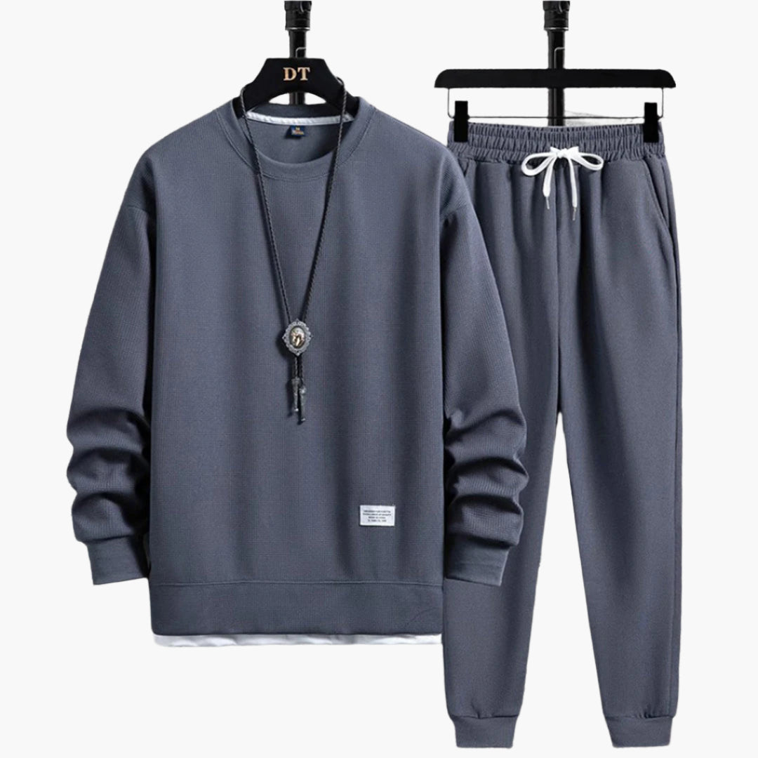Men's Modern Relaxed Fit Jogging Set – Casual Sweatshirt & Jogger Pants Lounge Outfit