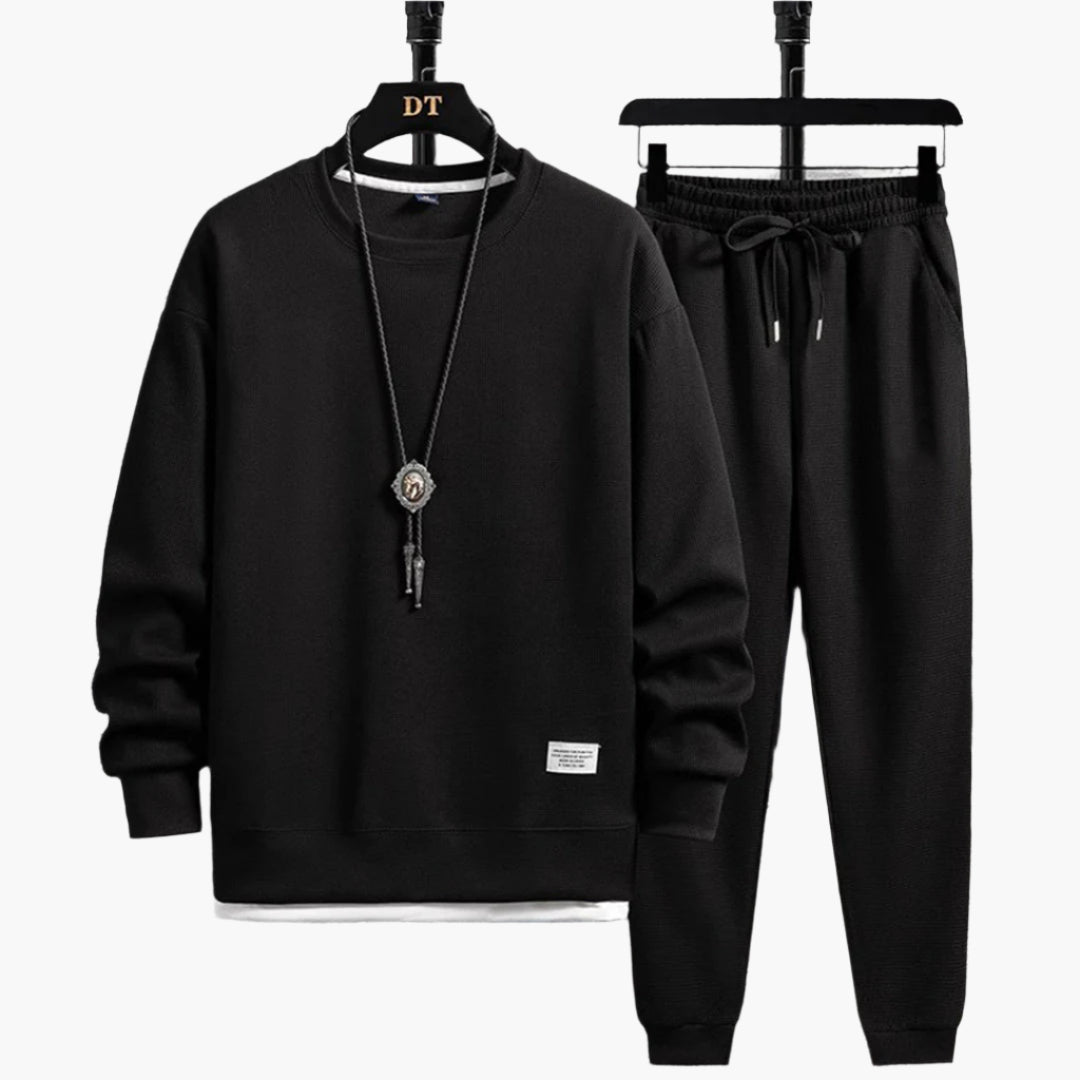 Men's Modern Relaxed Fit Jogging Set – Casual Sweatshirt & Jogger Pants Lounge Outfit