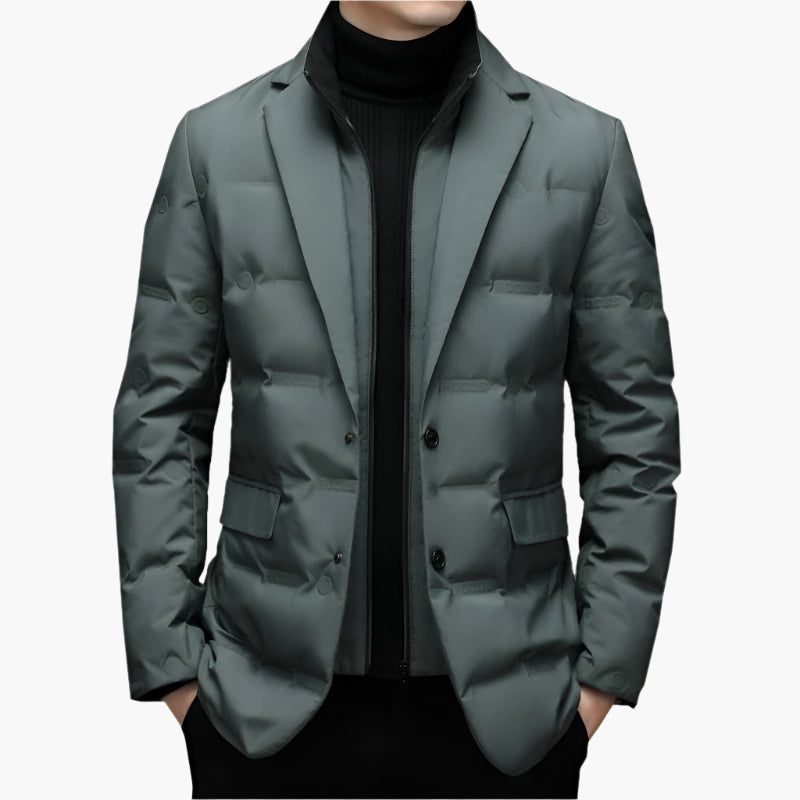 Men's Classic Blazer-Style Winter Jacket for Business and Casual Wear