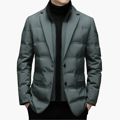 Men's Classic Blazer-Style Winter Jacket for Business and Casual Wear