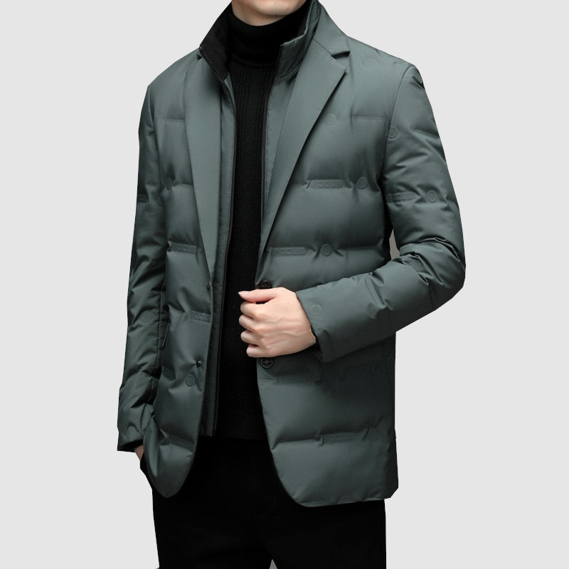 Men's Classic Blazer-Style Winter Jacket for Business and Casual Wear