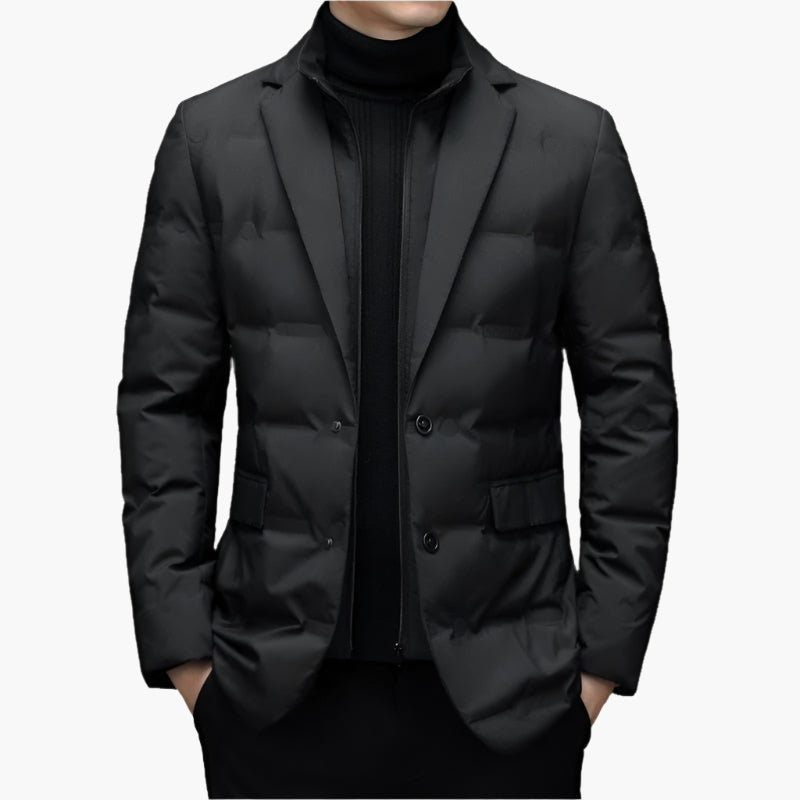 Men's Classic Blazer-Style Winter Jacket for Business and Casual Wear