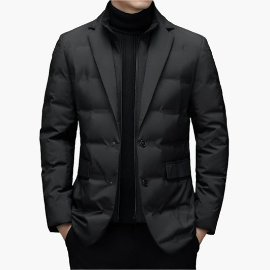 Men's Classic Blazer-Style Winter Jacket for Business and Casual Wear