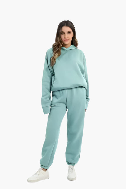 Women's Relaxed Fit Hoodie and Jogger Set – Casual Lounge & Winter Outfit