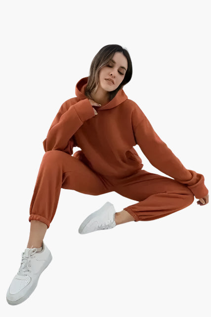 Women's Relaxed Fit Hoodie and Jogger Set – Casual Lounge & Winter Outfit
