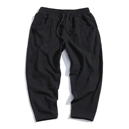 Men's Casual Cropped Tapered Pants Relaxed Fit Streetwear