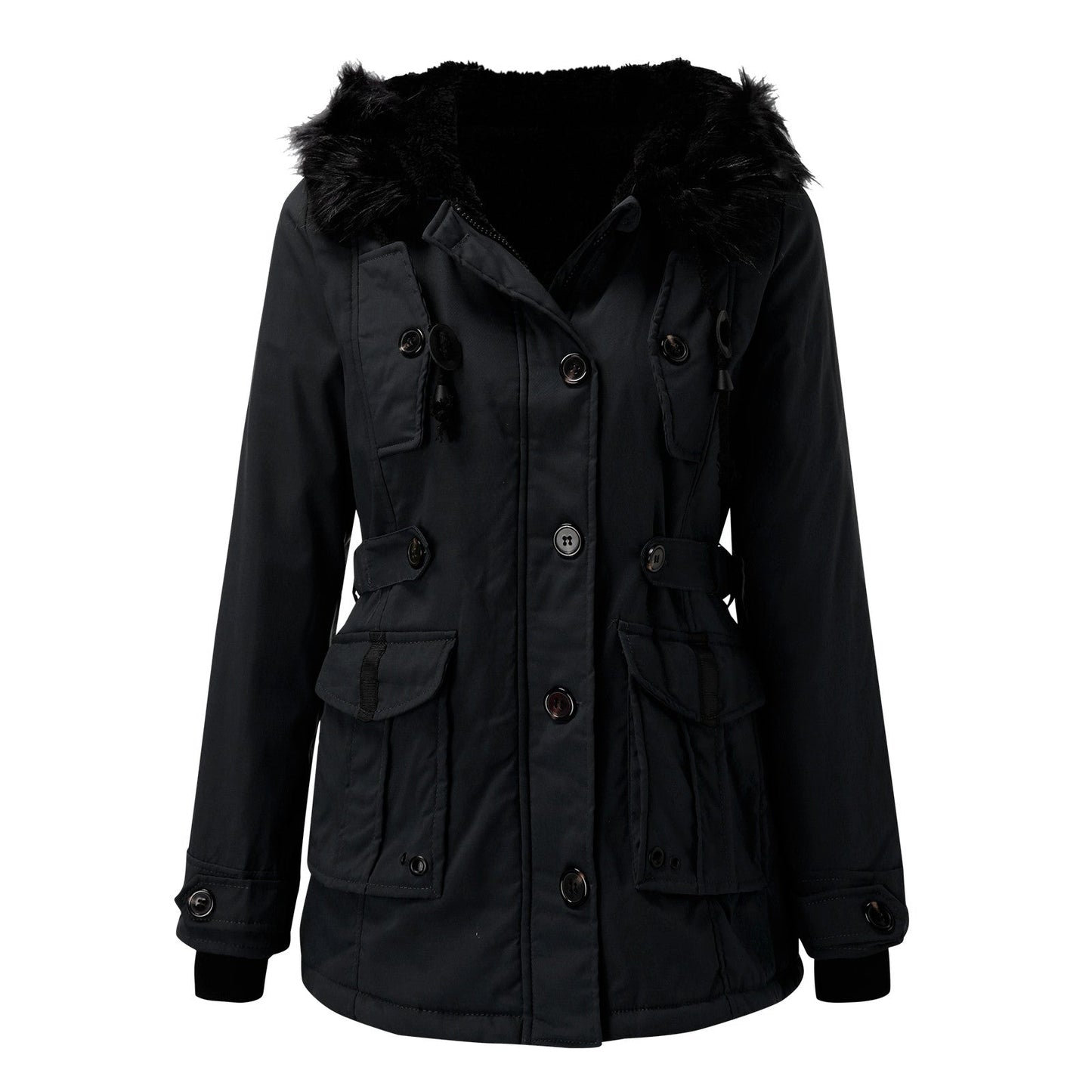 Women's Winter Parka Jacket with Faux Fur Hood – Stylish Outdoor Cold Weather Coat