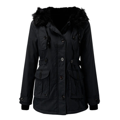 Women's Winter Parka Jacket with Faux Fur Hood – Stylish Outdoor Cold Weather Coat