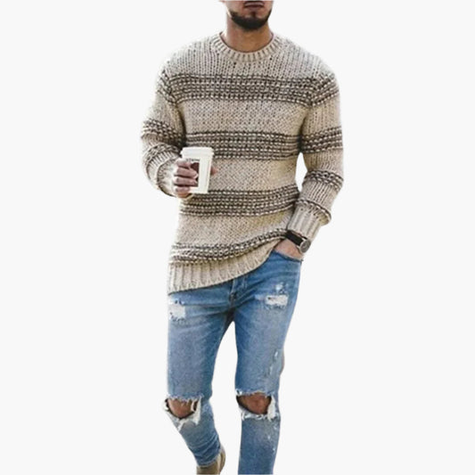 Men's Nordic-Style Chunky Knit Sweater – Casual Winter Fashion Pullover