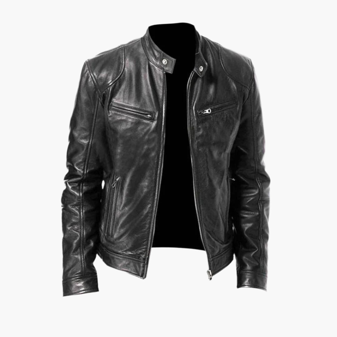 Men's Classic Biker Jacket for Versatile Everyday Style