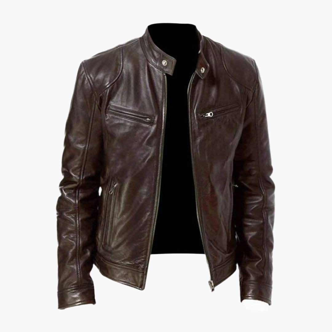 Men's Classic Biker Jacket for Versatile Everyday Style