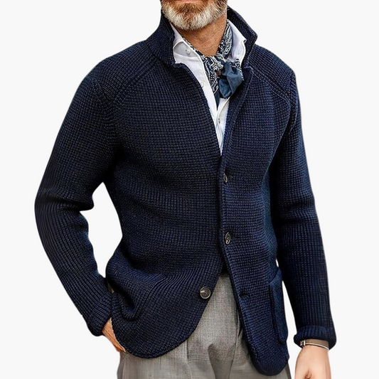 Men's Smart Casual Knitted Button-Up Cardigan for Versatile Everyday Style