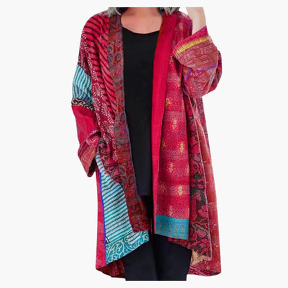 Women's Vintage Oversized Kimono Cardigan – Boho Long Sleeve Casual Outerwear