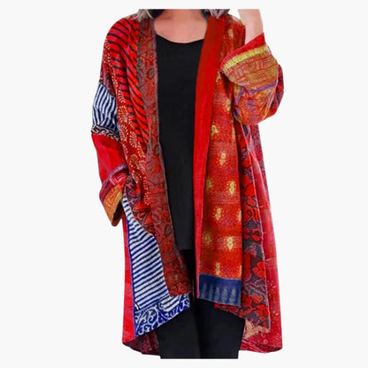 Women's Vintage Oversized Kimono Cardigan – Boho Long Sleeve Casual Outerwear