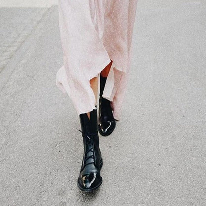 Women's Classic Lace-Up Combat Ankle Boots for Everyday Style and Comfort
