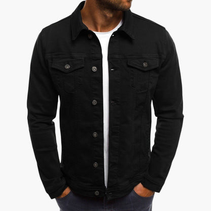 Men's Classic Slim Fit Denim Jacket for Everyday and Workwear Style