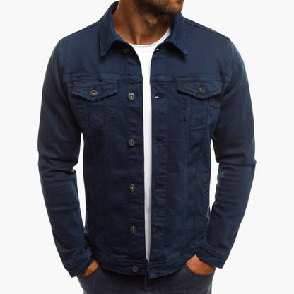 Men's Classic Slim Fit Denim Jacket for Everyday and Workwear Style