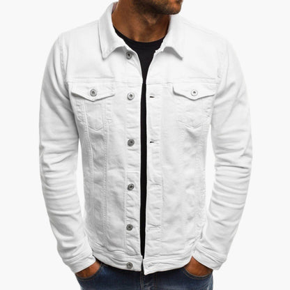 Men's Classic Slim Fit Denim Jacket for Everyday and Workwear Style