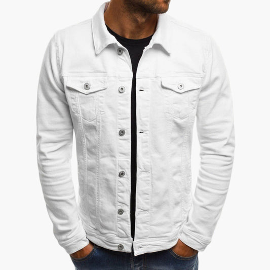 Men's Classic Slim Fit Denim Jacket for Everyday and Workwear Style