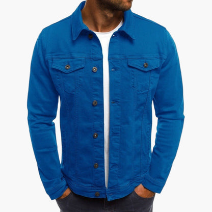 Men's Classic Slim Fit Denim Jacket for Everyday and Workwear Style