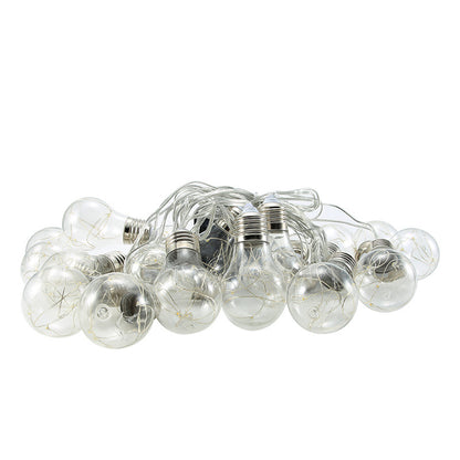 Zonne-LED Lichtsnoer met Gloeilampen – Warm Wit of Multikleur | Glazen Decoratieverlichting voor Buiten & Feestdagen | 5M 10 Lampjes of 8M 20 Lampjes