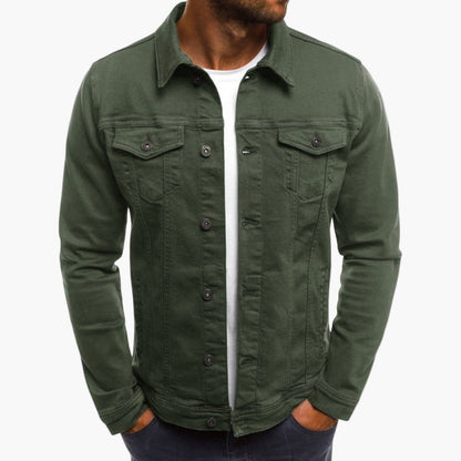 Men's Classic Slim Fit Denim Jacket for Everyday and Workwear Style