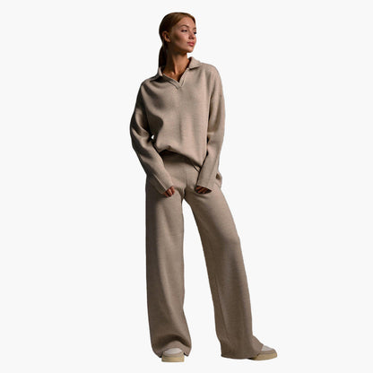 Women's Relaxed Loungewear Set - Oversized Sweater and Wide-Leg Pants for Everyday Comfort