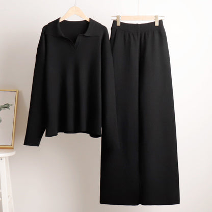 Women's Relaxed Loungewear Set - Oversized Sweater and Wide-Leg Pants for Everyday Comfort