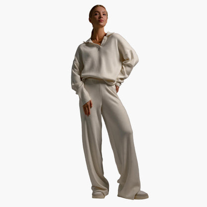 Women's Relaxed Loungewear Set - Oversized Sweater and Wide-Leg Pants for Everyday Comfort