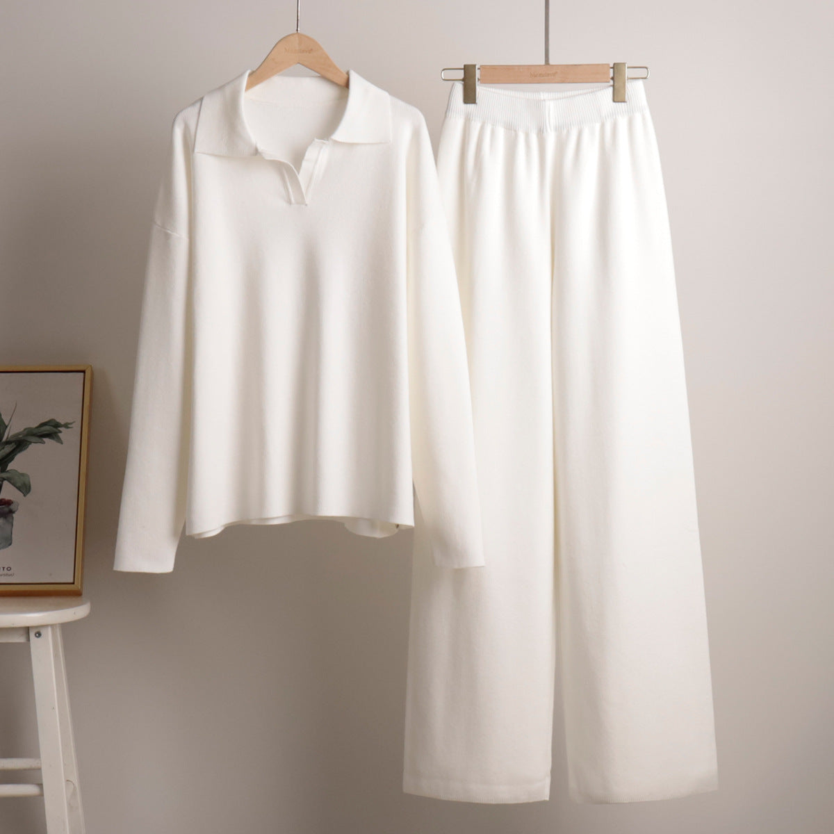 Women's Relaxed Loungewear Set - Oversized Sweater and Wide-Leg Pants for Everyday Comfort