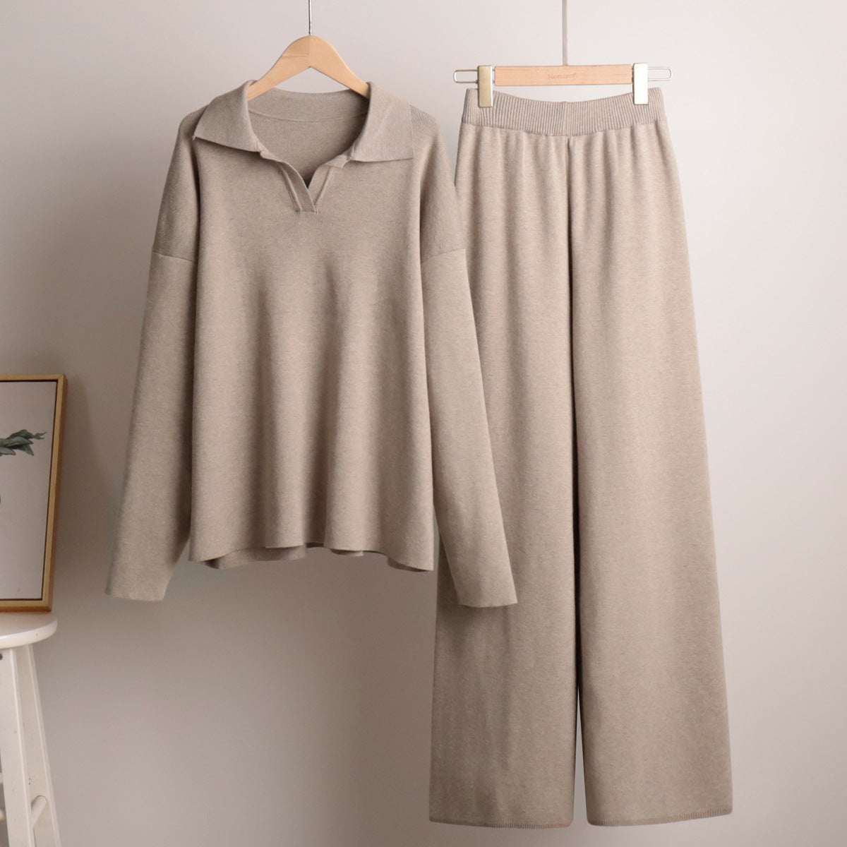 Women's Relaxed Loungewear Set - Oversized Sweater and Wide-Leg Pants for Everyday Comfort