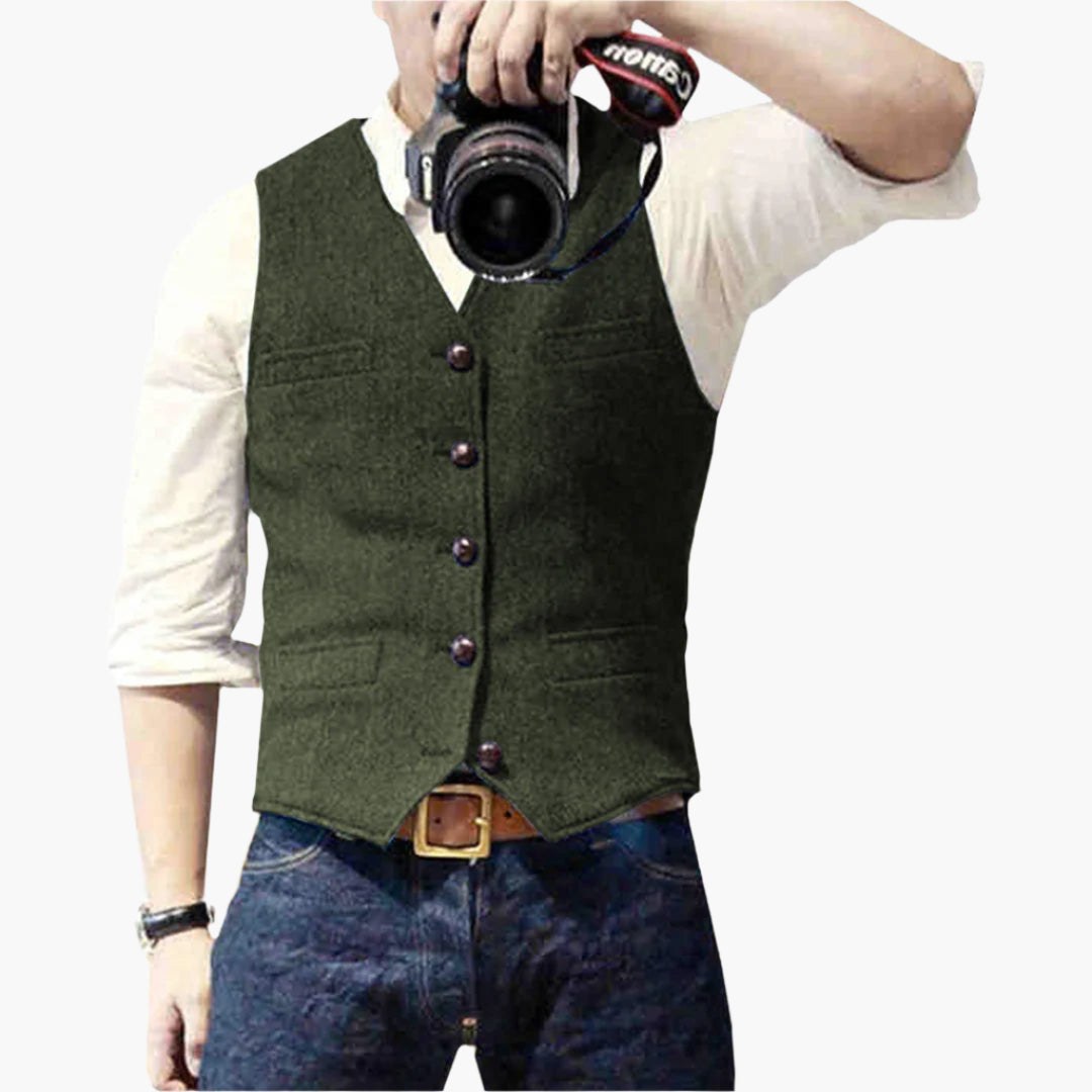 Men's Classic Tailored Vest – Versatile Smart Casual Waistcoat for Effortless Style