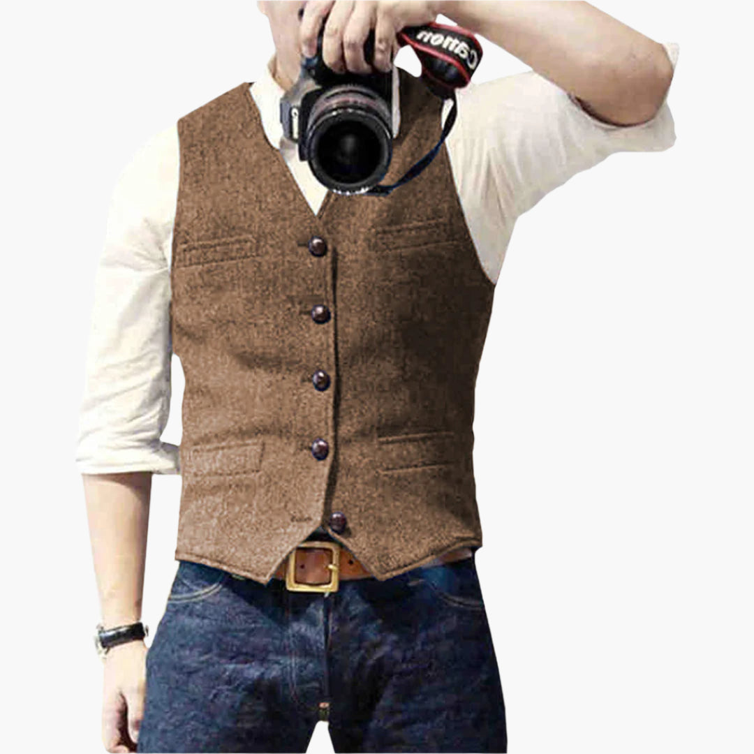Men's Classic Tailored Vest – Versatile Smart Casual Waistcoat for Effortless Style