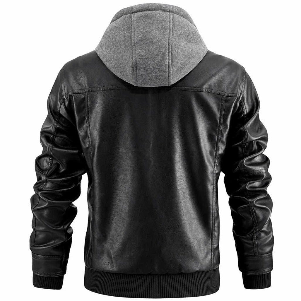 Men's Urban Hooded Moto Jacket – Timeless Street Style for Everyday Wear