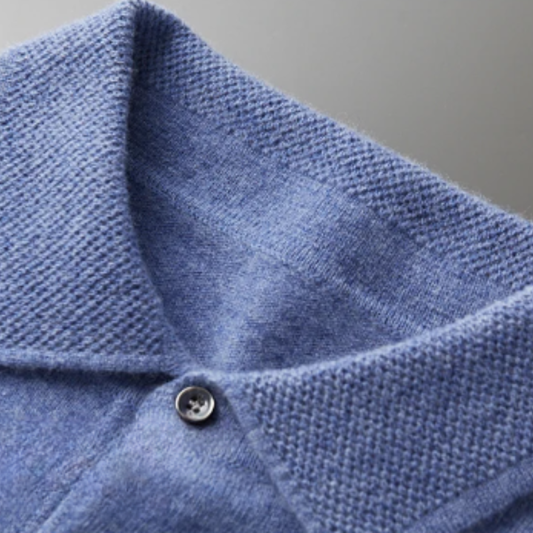 Men's Classic Long-Sleeve Polo Sweater – Timeless Business & Casual Style