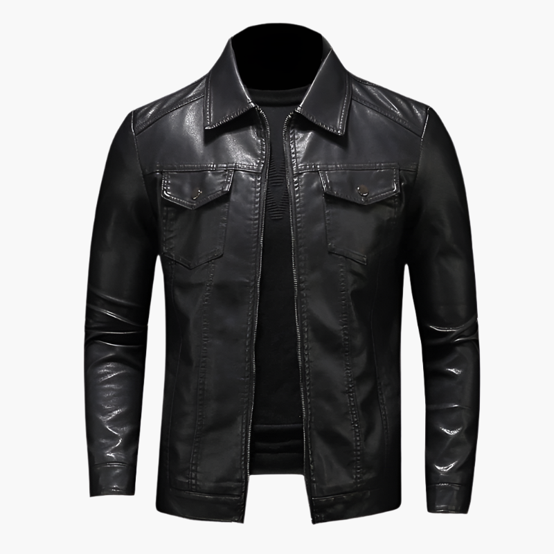 Men's Classic Moto Style Jacket for Casual and Formal Wear