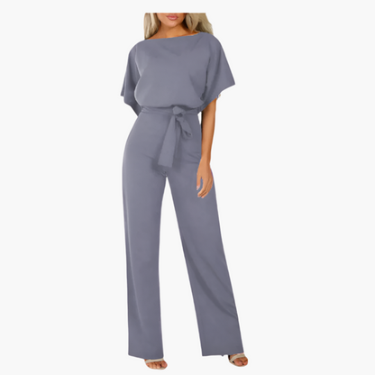 Women's Elegant Wide-Leg Belted Jumpsuit – Versatile Chic Outfit for Any Occasion