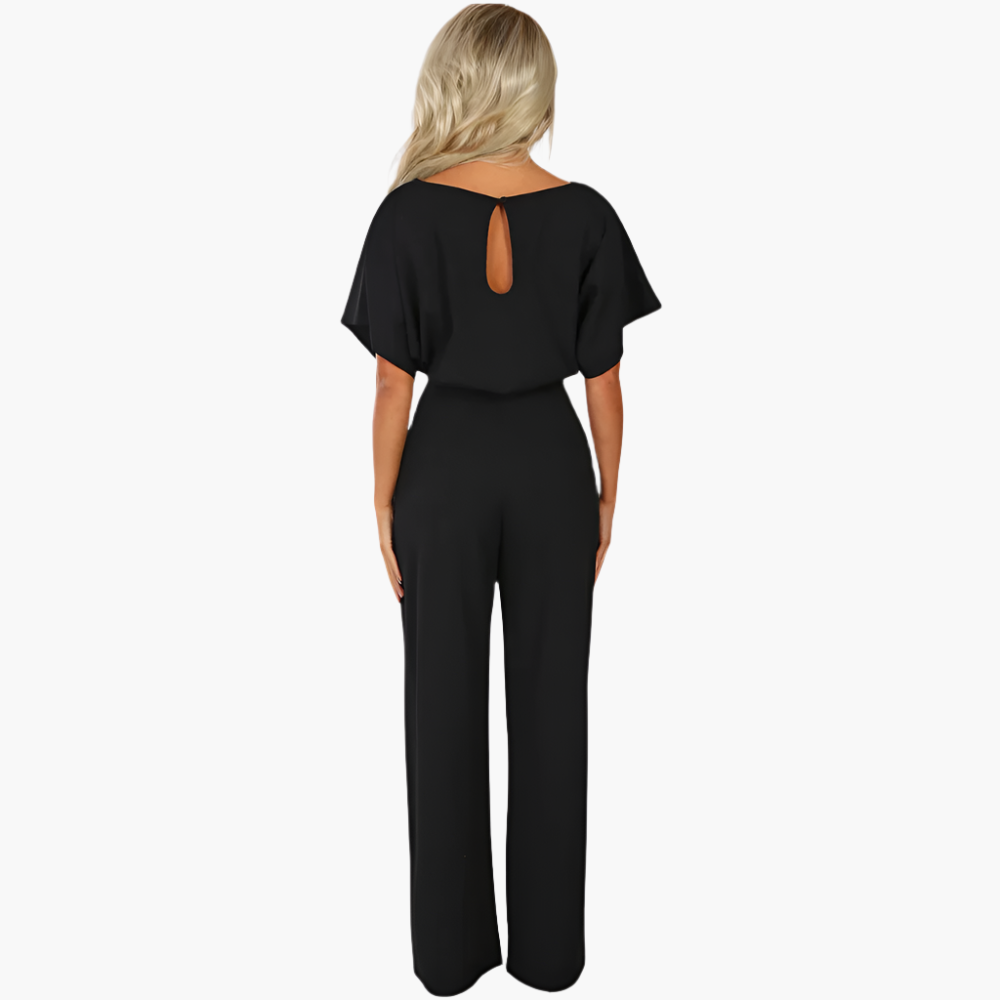 Women's Elegant Wide-Leg Belted Jumpsuit – Versatile Chic Outfit for Any Occasion